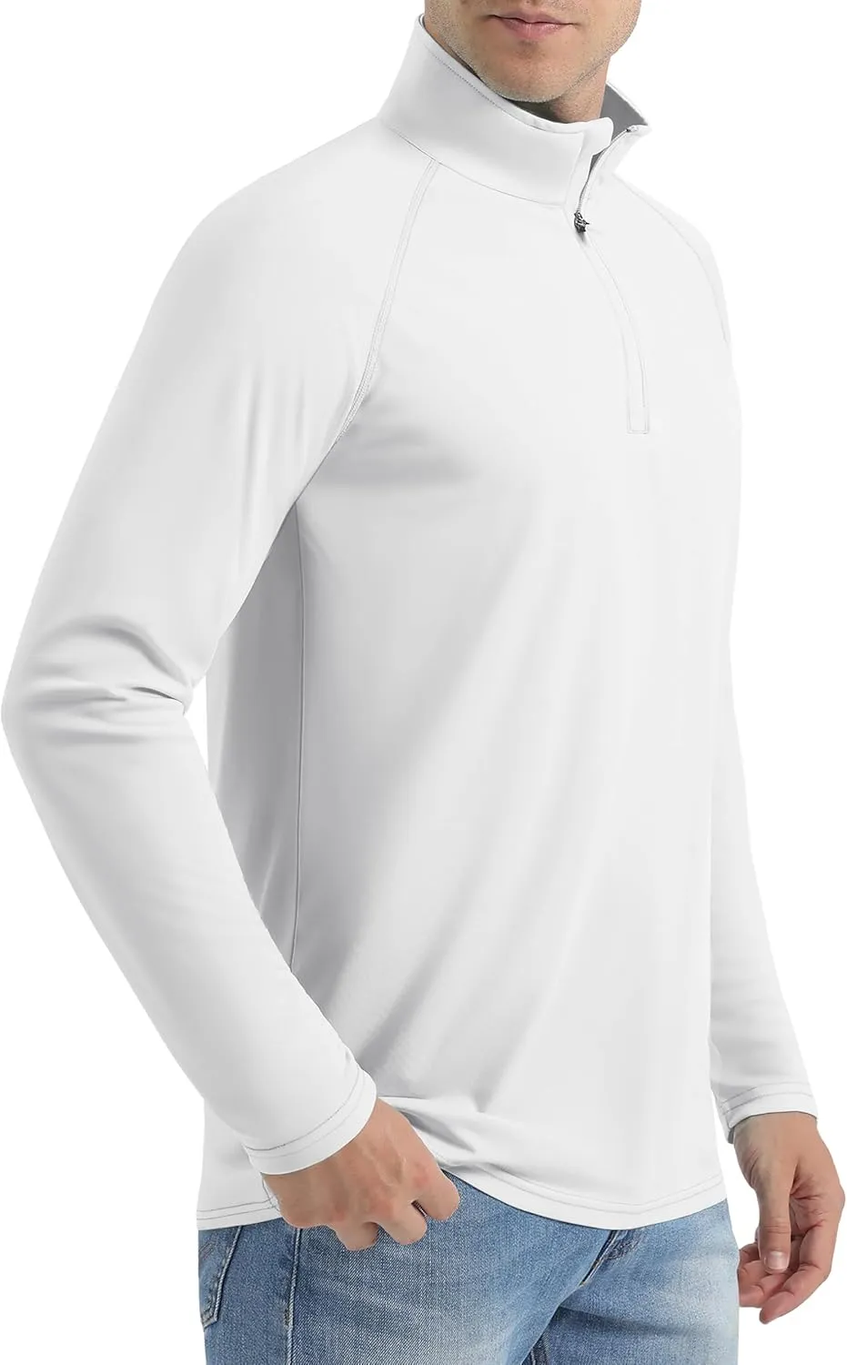 KINSWT Men's Long Sleeve UPF 50  Golf Shirts 1/4 Zip Pullover Lightweight SPF UV Sun Protection Quarter Zip Shirts