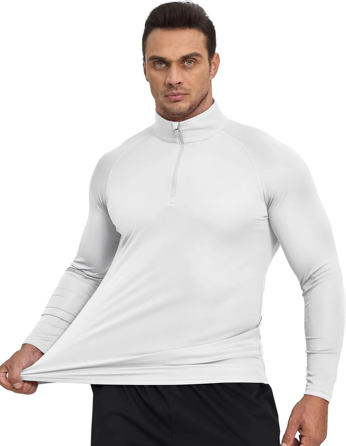 KINSWT Men's Long Sleeve UPF 50  Golf Shirts 1/4 Zip Pullover Lightweight SPF UV Sun Protection Quarter Zip Shirts