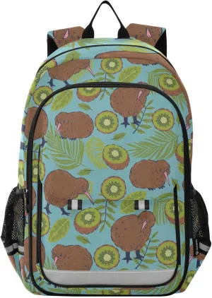 Kiwi Birds School Backpack Laptop Travel Daypack for Kids Girls Boys, Computer Notebooks Bookbag with Adjustable Padded Straps