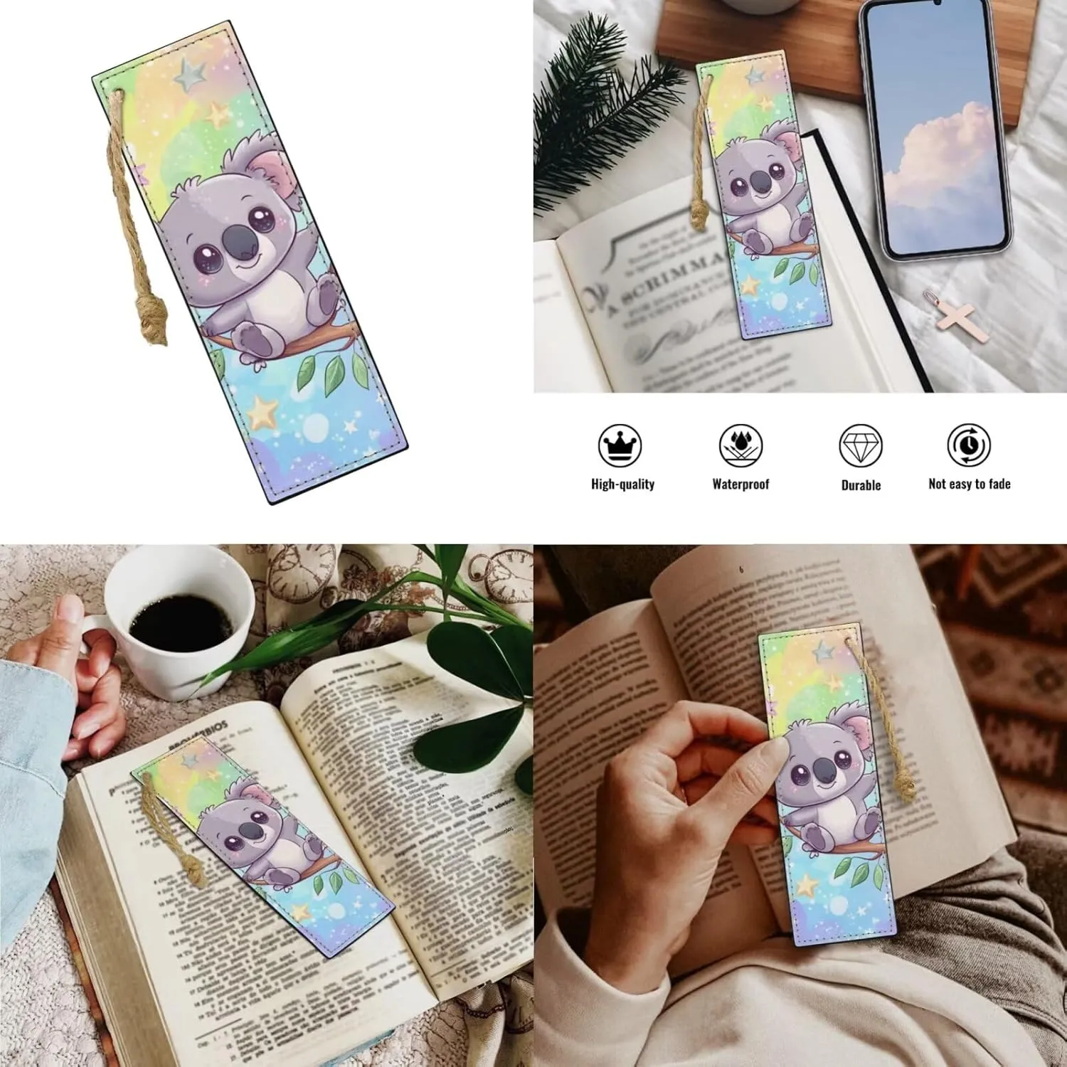 Koala 5th Grade Backpacks for Girls Book Bag 4 Pcs Kids Backpack and Lunch Box Set 17 Inch Large Capacity Elementary School Bags Pencil Case Bookmarks for Girls Travel Daypack