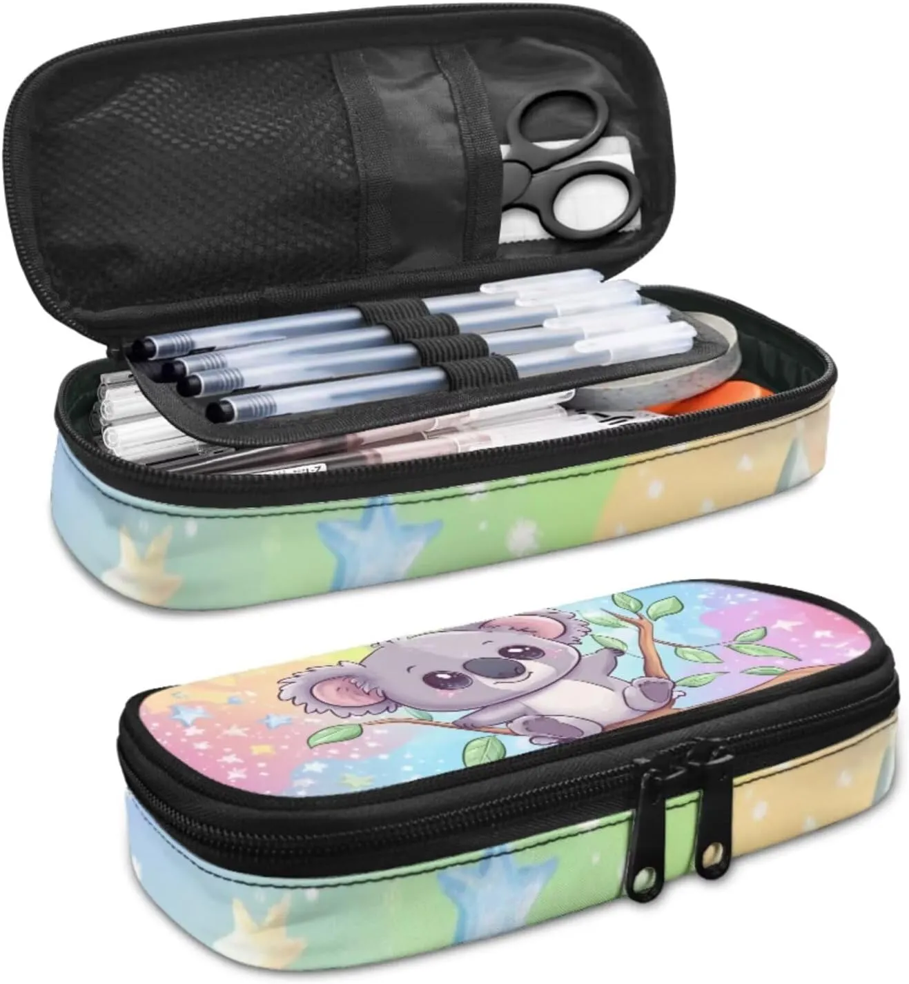 Koala 5th Grade Backpacks for Girls Book Bag 4 Pcs Kids Backpack and Lunch Box Set 17 Inch Large Capacity Elementary School Bags Pencil Case Bookmarks for Girls Travel Daypack
