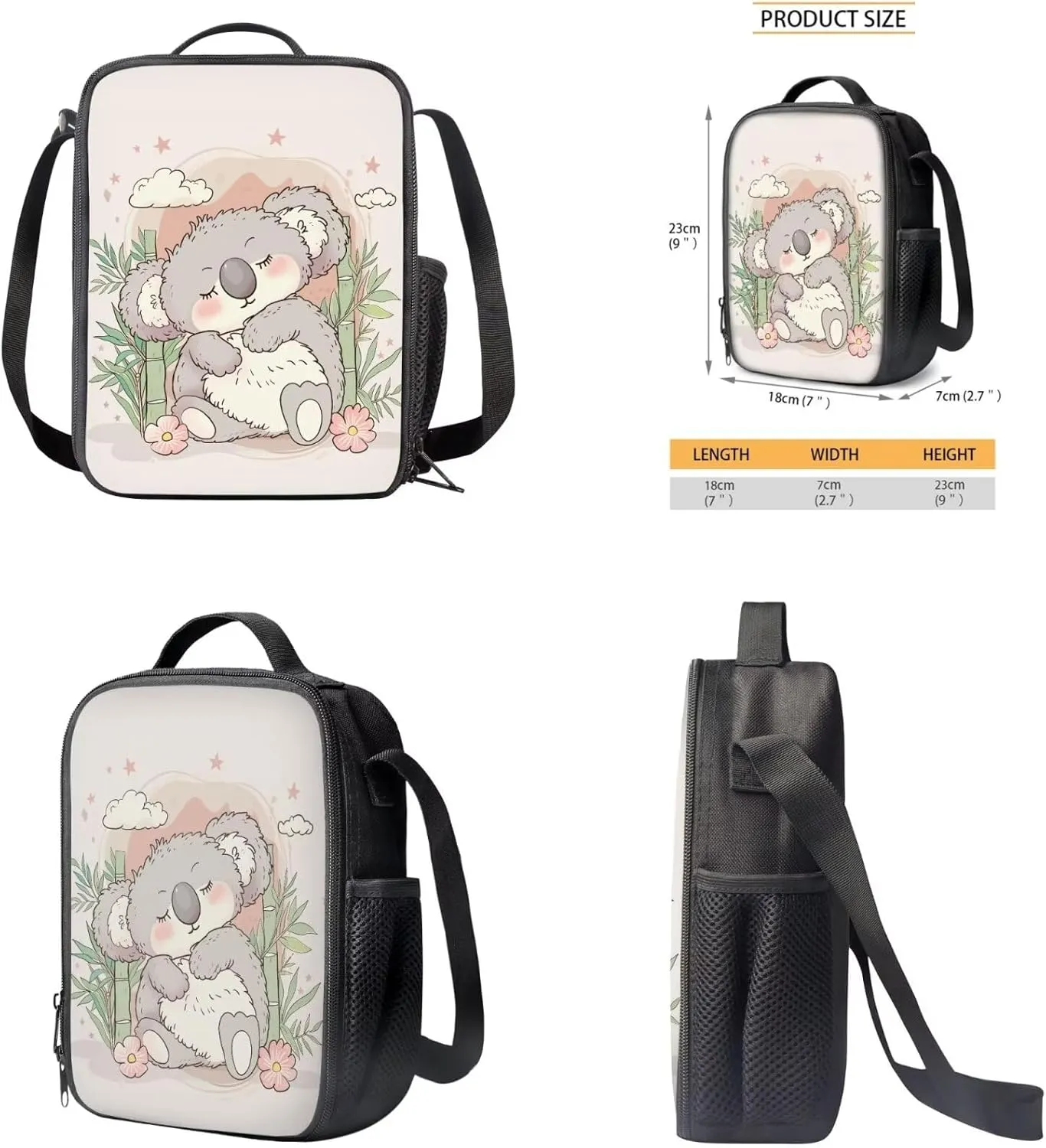 Koalas Print Boys Backpacks for Elementary with Lunch Box 3rd to 5th Grade School Bag for Teen Girls and Cute Pencil Case for Middle School Primary School