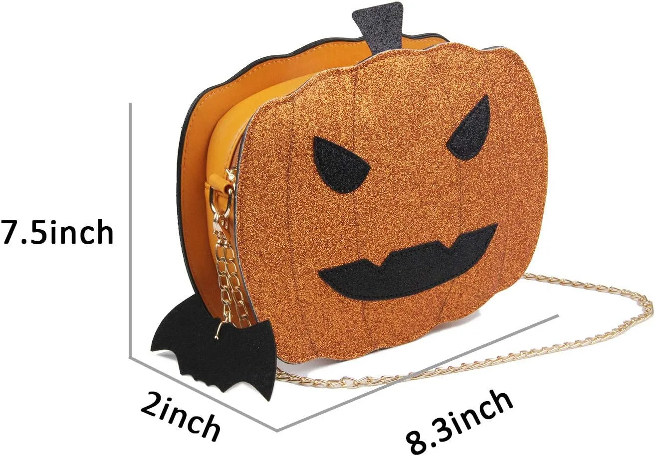 KUANG! Women Pumpkin Shoulder Bag Novelty Devil Crossbody Purse Fashion Halloween Trick or Treat Purses and Handbags