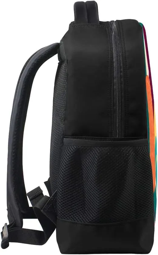 Kuizee Backpack Daypack Colorful Contemporary Abstract Floral Geometric Casual Bags Durable Polyester College School Travel 11×16Inch