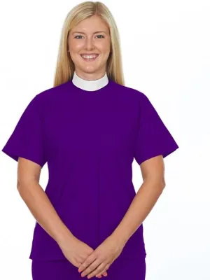 Ladies Clergy Shirt - Includes Banded Collar - Short Sleeves - Wrinkle-Resistant - Clergy Shirts for Women