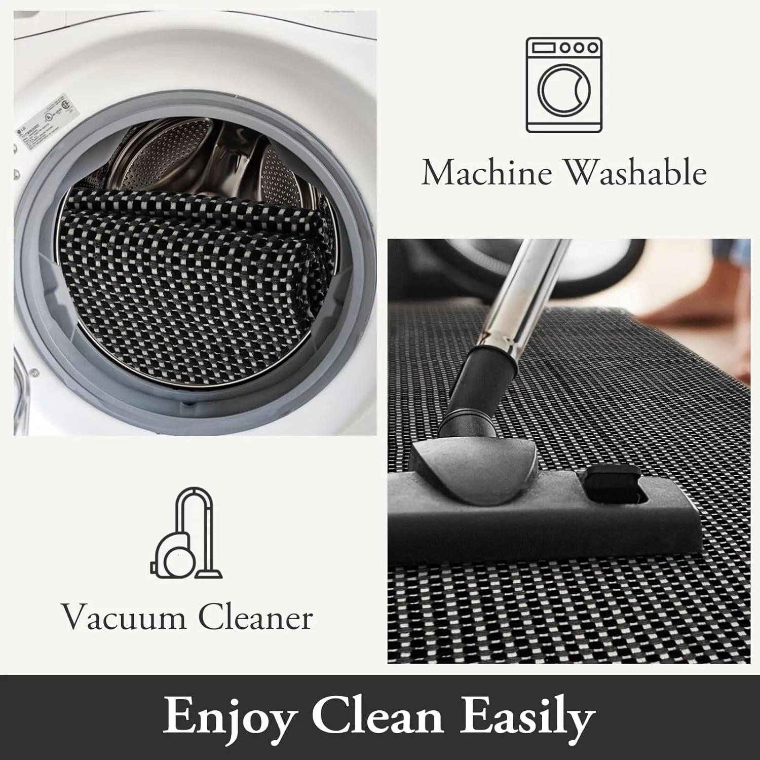 Lahome Boho Kitchen Rug, 2x6 Cotton Runners for Hallway Entryway Black Laundry Room Rug, Farmhouse Washable Non Shedding Woven Carpet Runners for Hallway 6ft Bathroom, Black