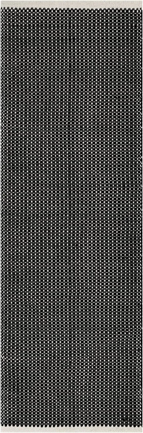 Lahome Boho Kitchen Rug, 2x6 Cotton Runners for Hallway Entryway Black Laundry Room Rug, Farmhouse Washable Non Shedding Woven Carpet Runners for Hallway 6ft Bathroom, Black