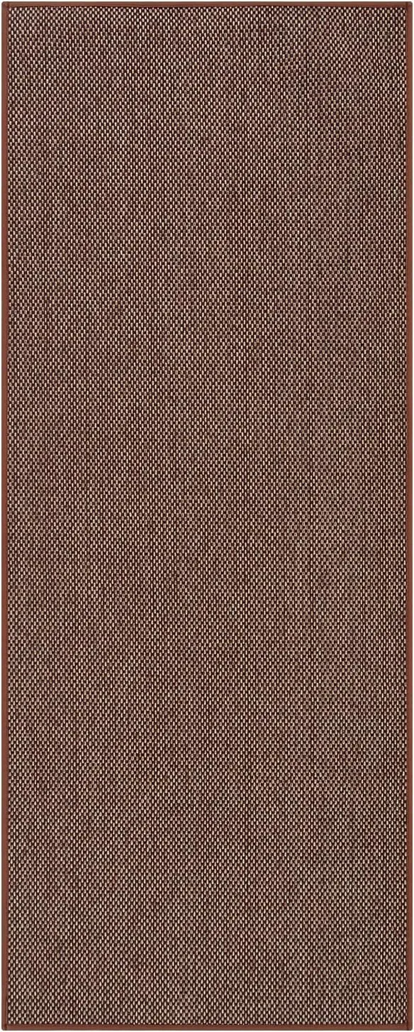 Lahome Farmhouse Kitchen Rugs, 2x5 Brown Hallway Runner Rug Non Slip for Entryway Indoor, Washable Neutral Non Shedding Floor Carpet for Bathroom Porch
