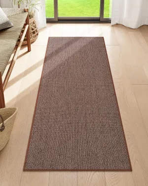 Lahome Farmhouse Kitchen Rugs, 2x5 Brown Hallway Runner Rug Non Slip for Entryway Indoor, Washable Neutral Non Shedding Floor Carpet for Bathroom Porch