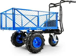 Landworks Utility Service Cart Wheelbarrow Power Wagon, Super Duty Electric 48V DC Li-Ion Battery Powered, 500 lbs Load & 1000  lbs Hauling Capacity, Farm & Garden Dump with Modular Cargo Bed