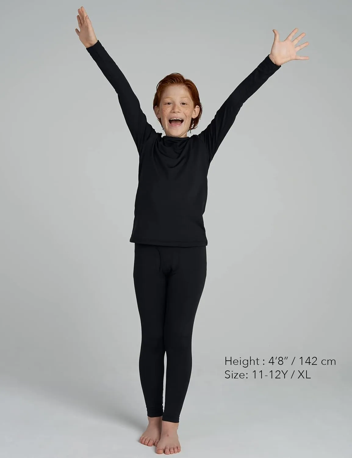 LAPASA Boys Thermal Underwear Set Fleece Lined Long John Base Layer Top & Bottom Ski Winter Extreme Cold B03