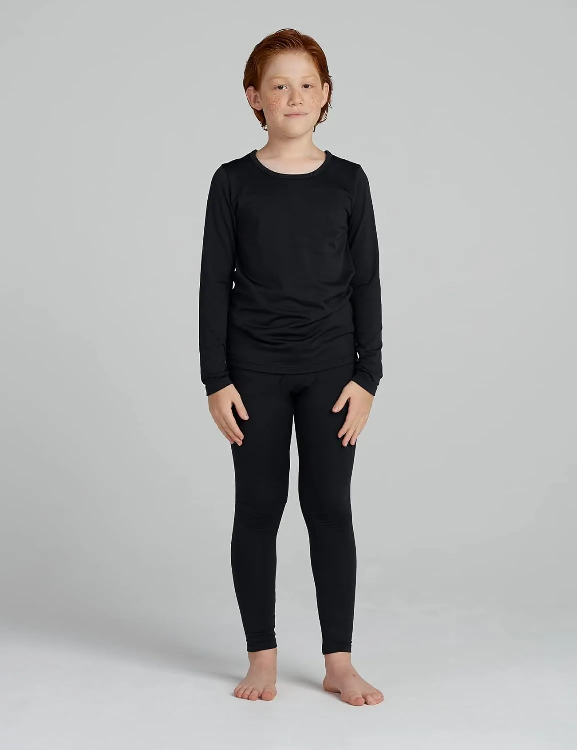 LAPASA Boys Thermal Underwear Set Fleece Lined Long John Base Layer Top & Bottom Ski Winter Extreme Cold B03