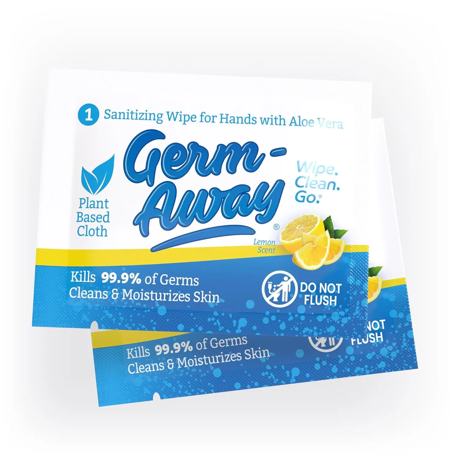 Large Antibacterial Hand Wipes Individually Wrapped Wipes, Travel Size Hand Sanitzer Wipes with Aloe in Dispenser Box, 100 ct Lemon Scent (100 wipes) (Pack of 1)