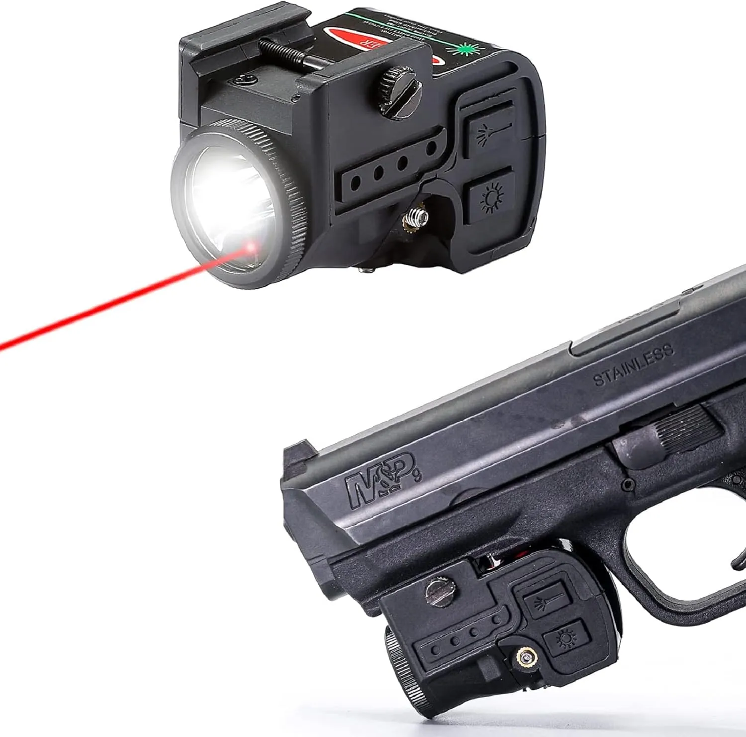 Laser Sight for Pistol, Lasercross Laser Light Combo, Airsoft Gun Lasers with Magnetic Rechargeable and Strobe Function, Bright Pistol Flashlight with Standard Picatinny Rail for Handgun and Shotguns