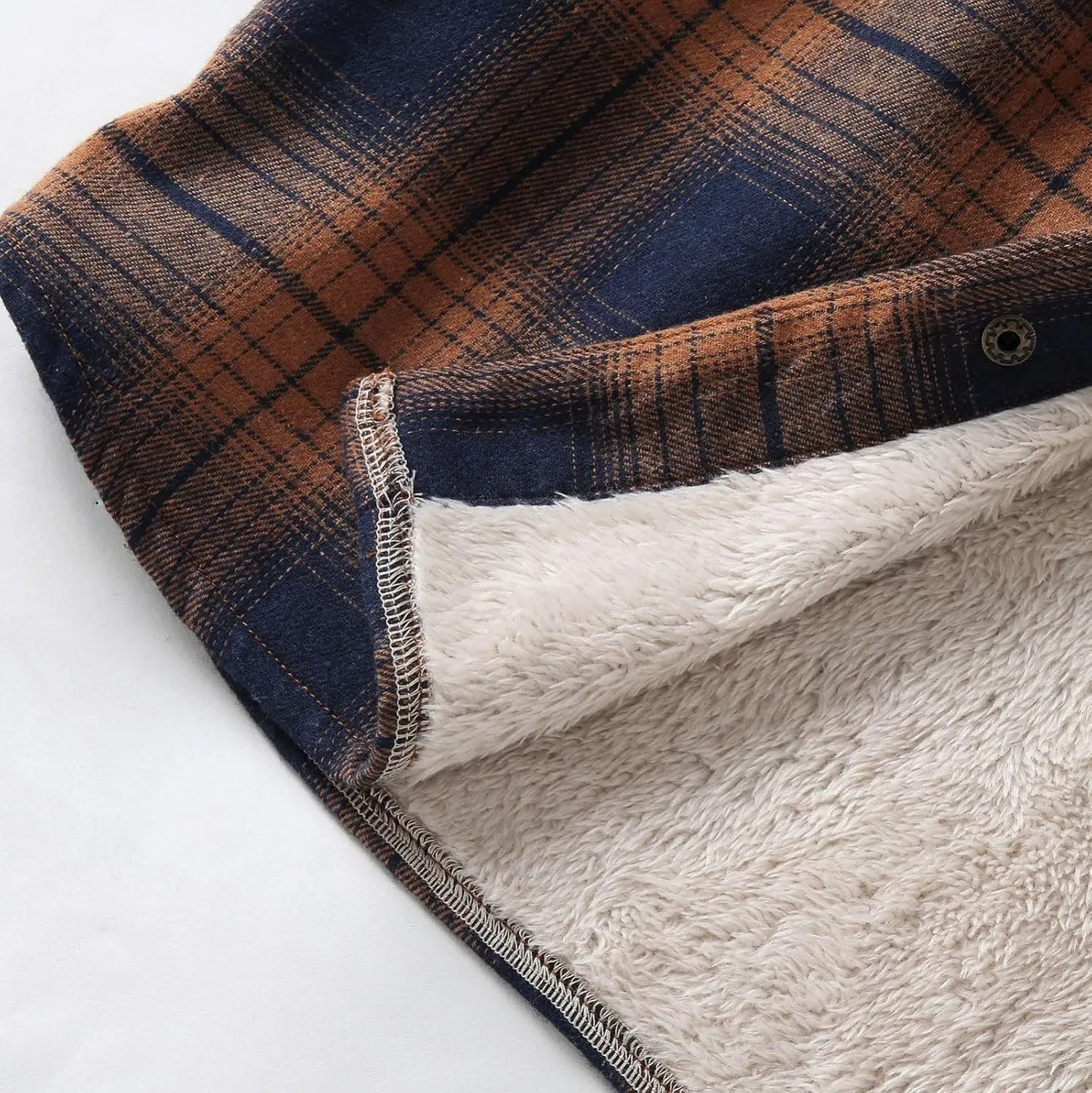 LCMTWX Mens Plaid Jacket Winter Large Plaid Pocket Hooded Loose Coat Plus Velvet Shirt Top Lightweight Shirt Jackets Casual