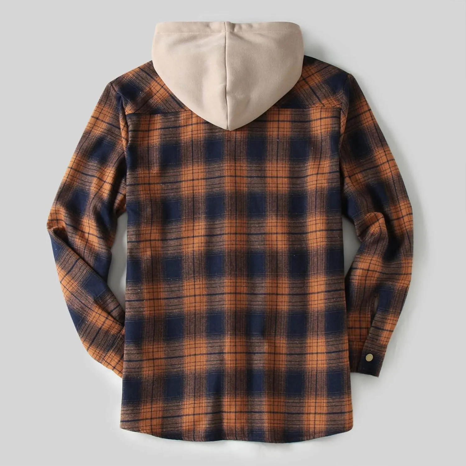 LCMTWX Mens Plaid Jacket Winter Large Plaid Pocket Hooded Loose Coat Plus Velvet Shirt Top Lightweight Shirt Jackets Casual