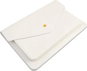 Leather Laptop Sleeve 15Inch 16 Inch Compatible with New MacBook Pro 16, New MacBook Pro 15, Surface Book 15, Dell XPS 15 Color White