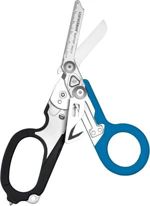 LEATHERMAN, Raptor Rescue, 6-in-1 Heavy-Duty Emergency/Trauma Shears with Carbide Glass Breaker & Strap Cutter, Made in the USA, Utility Holster Included, Blue/Black, With Utility Holster