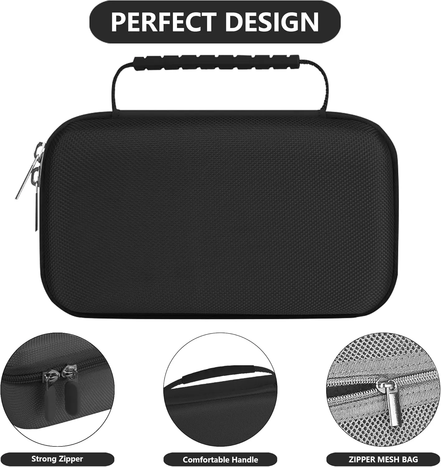 Leayjeen Carrying Case Compatible with Meowyn/Audilo/Naweti/Gülife/PUERUK Portable Handheld Inhaler Nebulizer for Adults and Kids，Handheld Mesh Atomizer,Inhaler Spacer Bag-Black(Case Only)