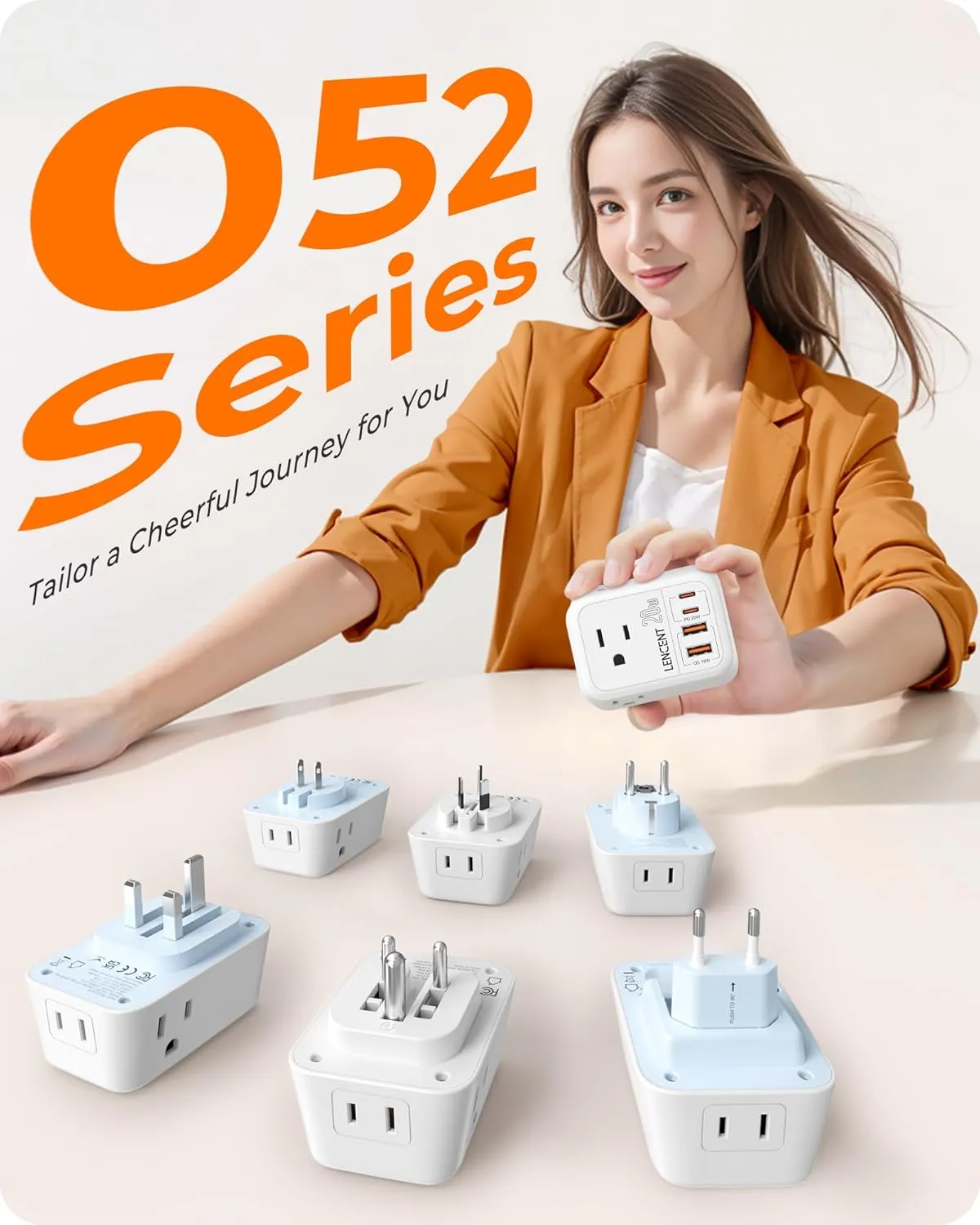 LENCENT Germany France Travel Power Adapter, PD 20W USB C Fast Charger Adaptor, Schuko Type E F Plug Adapter with 4 Outlet, Essentials for US to Europe EU Spain Greece Russia German