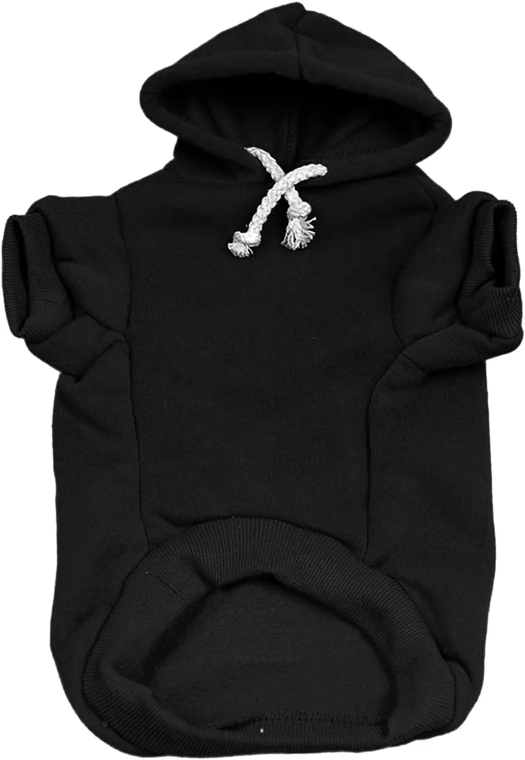 Let The Adventure Begin Summer Dog Hoodie Fleece Lined Pullover Sweatshirt with Leash Hole (Black, Large 784)