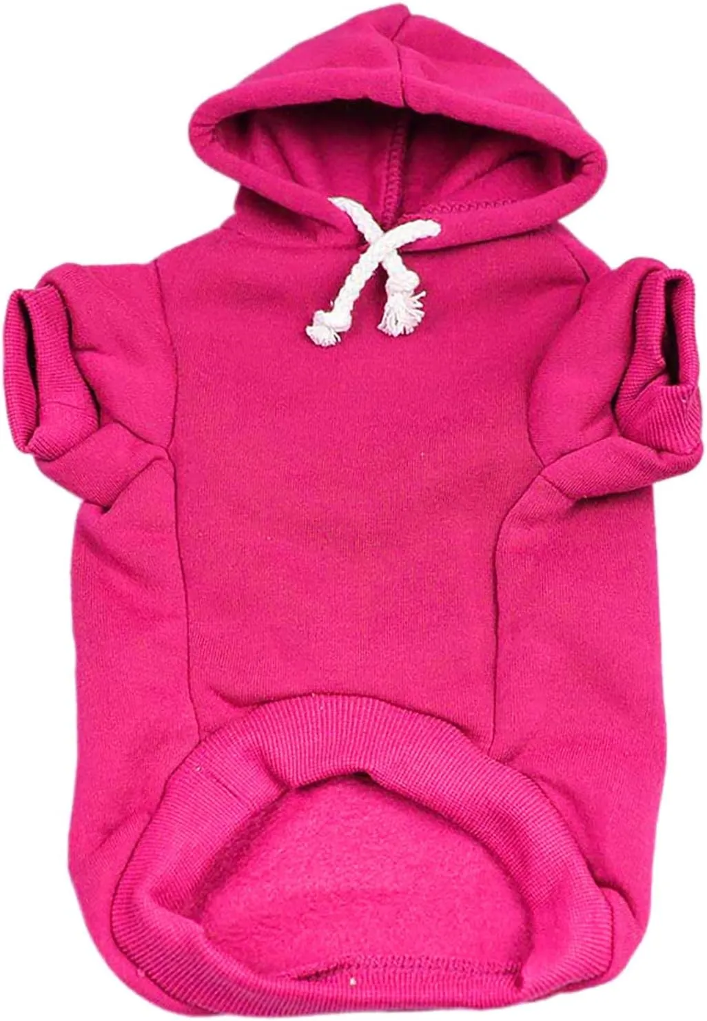 Let The Adventure Begin Summer Dog Hoodie Fleece Lined Pullover Sweatshirt with Leash Hole (Hot Pink, Large 784)