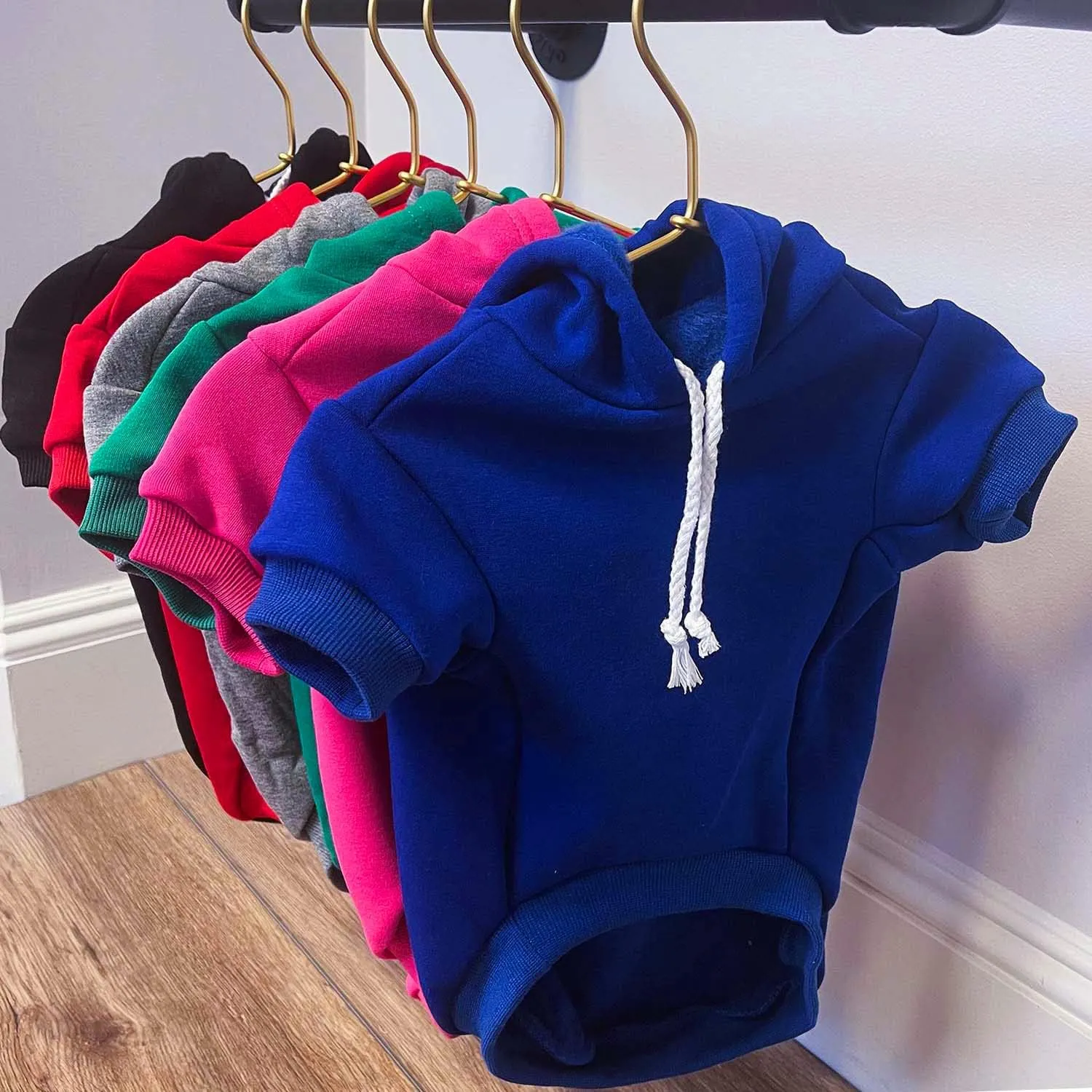 Let The Adventure Begin Summer Dog Hoodie Fleece Lined Pullover Sweatshirt with Leash Hole (Hot Pink, Large 784)
