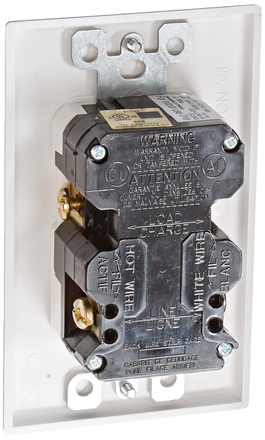 Leviton 5280-W 15 Amp, 125 Volt, Decora Plus Duplex Surge Suppressor Receptacle, Straight Blade, Industrial Grade, White