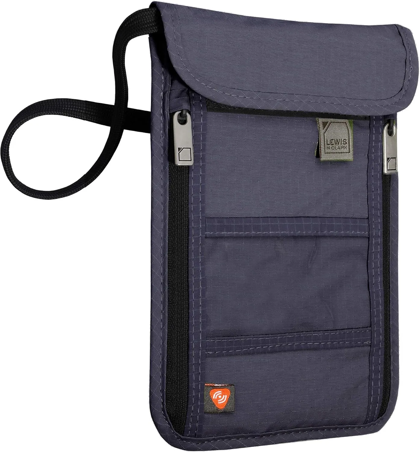Lewis N. Clark RFID Blocking Stash Neck Wallet, Travel Pouch   Passport Holder for Women & Men, Navy, One Size