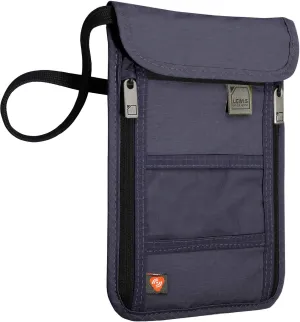 Lewis N. Clark RFID Blocking Stash Neck Wallet, Travel Pouch   Passport Holder for Women & Men, Navy, One Size