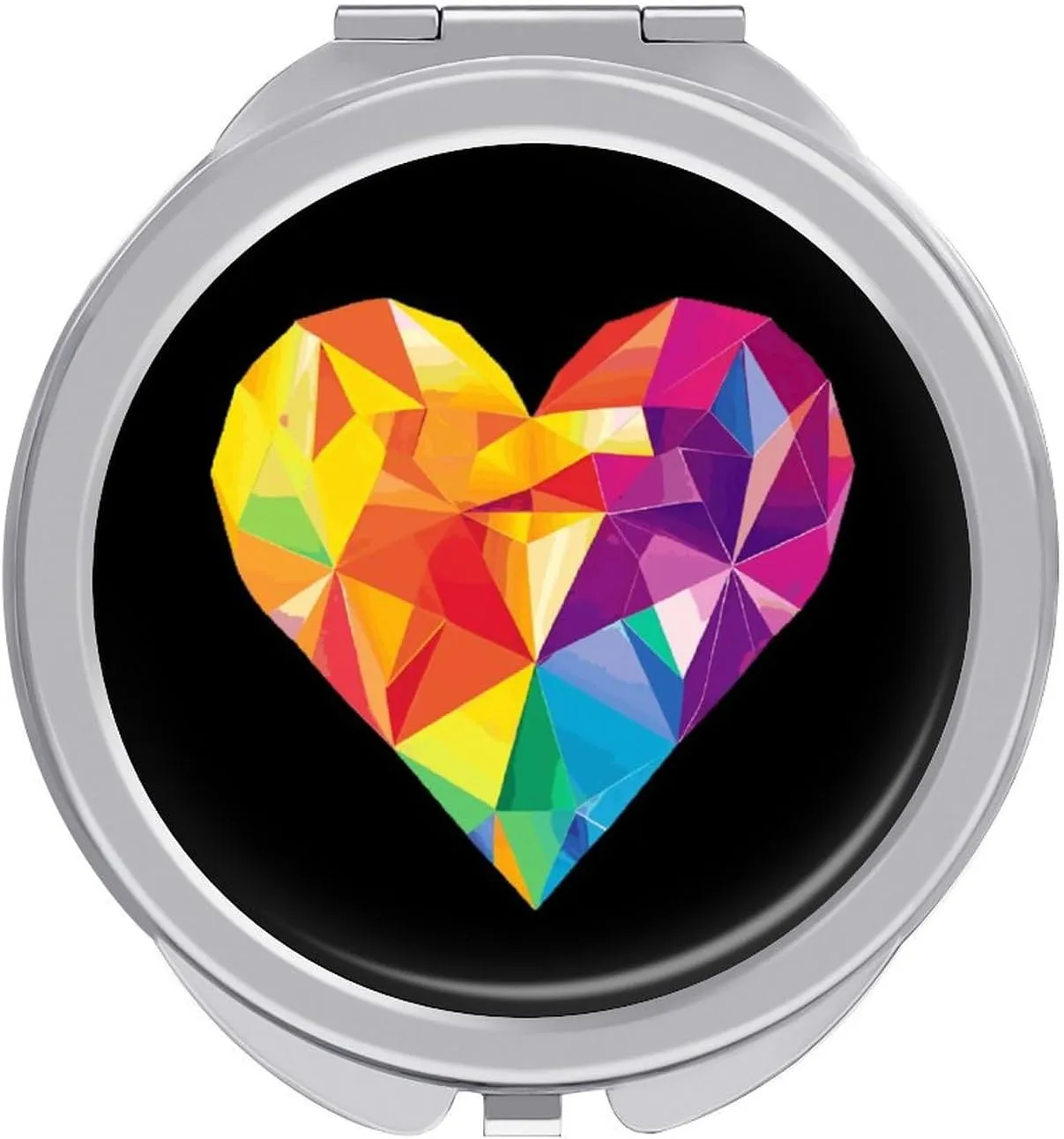LGBT Gay Proud Cute Travel Makeup Mirror 2-Sided Folding Handheld Mirror Portable for Handbag Purse Pocket