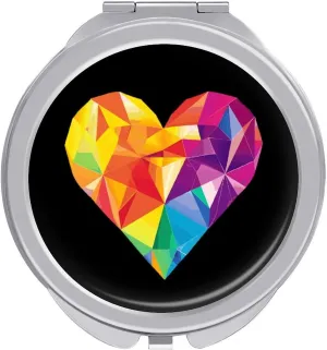 LGBT Gay Proud Cute Travel Makeup Mirror 2-Sided Folding Handheld Mirror Portable for Handbag Purse Pocket