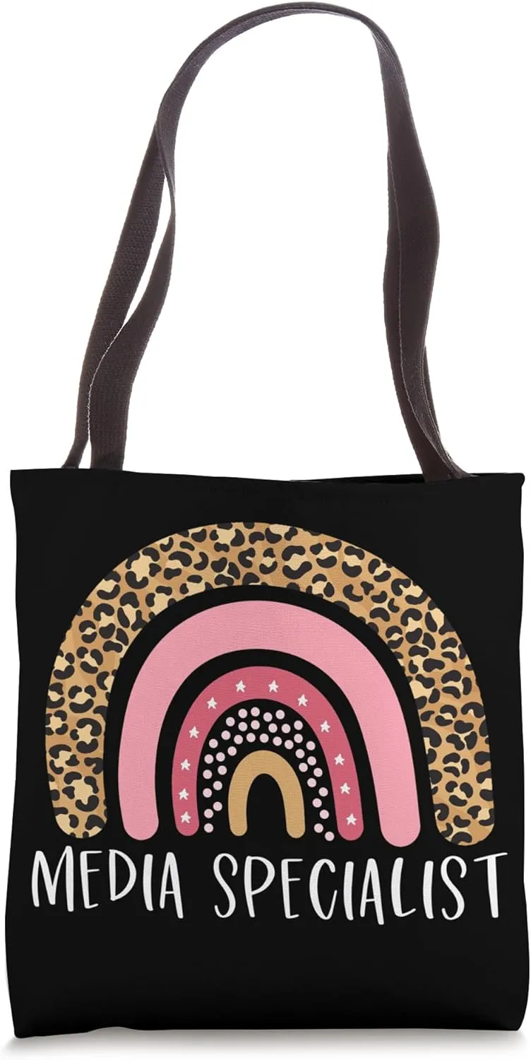 Library Media Specialist Rainbow Library Media Specialists Tote Bag