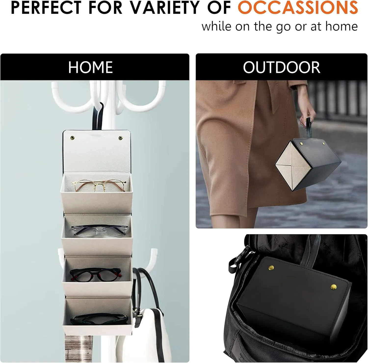 LifeArt Eyeglass Case Hard Shell, Portable Sunglass Case, Fashionable PU Leather Eyeglass Case, Lightweight