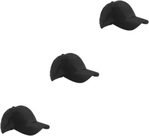 LIFKOME 3pcs Fashionable Baseball Hat Adjustable Outdoor Cap Mini Holes Uv Blocking Sun Hat Black