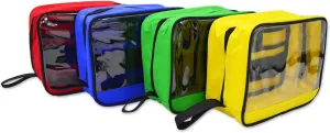 Lightning X Products Premium Color Coded Organizer First Aid Kit Accessory Pouches - Extra Large - Zippered Bag With Transparent Window - Set of 4 for EMT, Trauma, IFAK Medic Kits