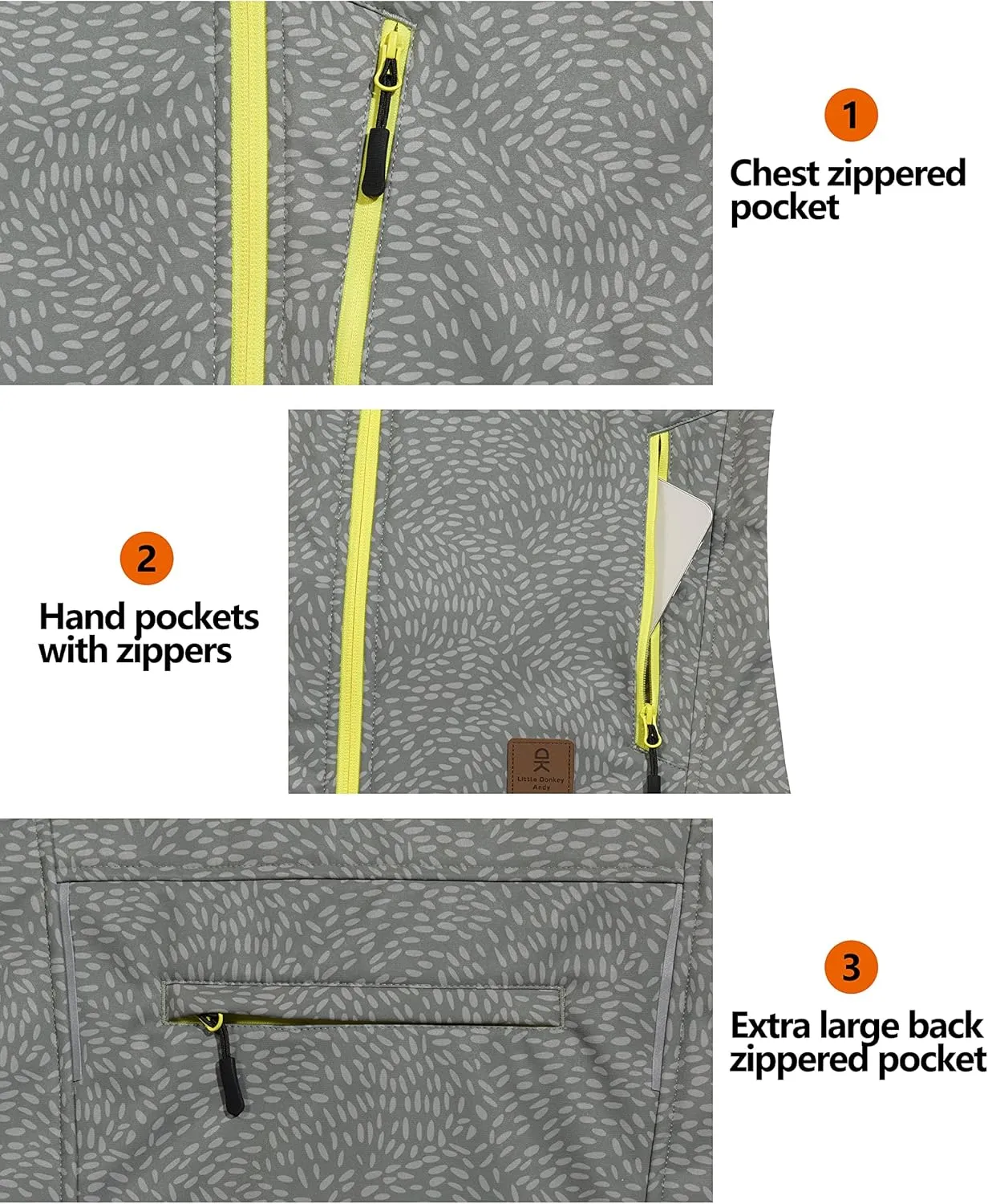 Little Donkey Andy Women's Fleece Lined Softshell Vest Lightweight Windproof Sleeveless Jacket for Hiking Outdoor Travel Golf