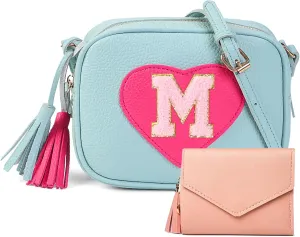 Little Girls Purse, Kids Heart Purse, Cute Crossbody Bag with Small Teens Girls Wallet Gift