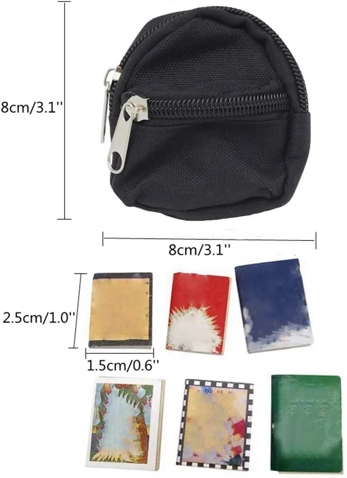 Lizard Backpack for Bearded Dragons School Bag & Books Set Reptile Apparel Accessories Handmade Photo Party Back to School Supplies for Lizard Bearded Dragon Crested Gecko Chameleon (Black)