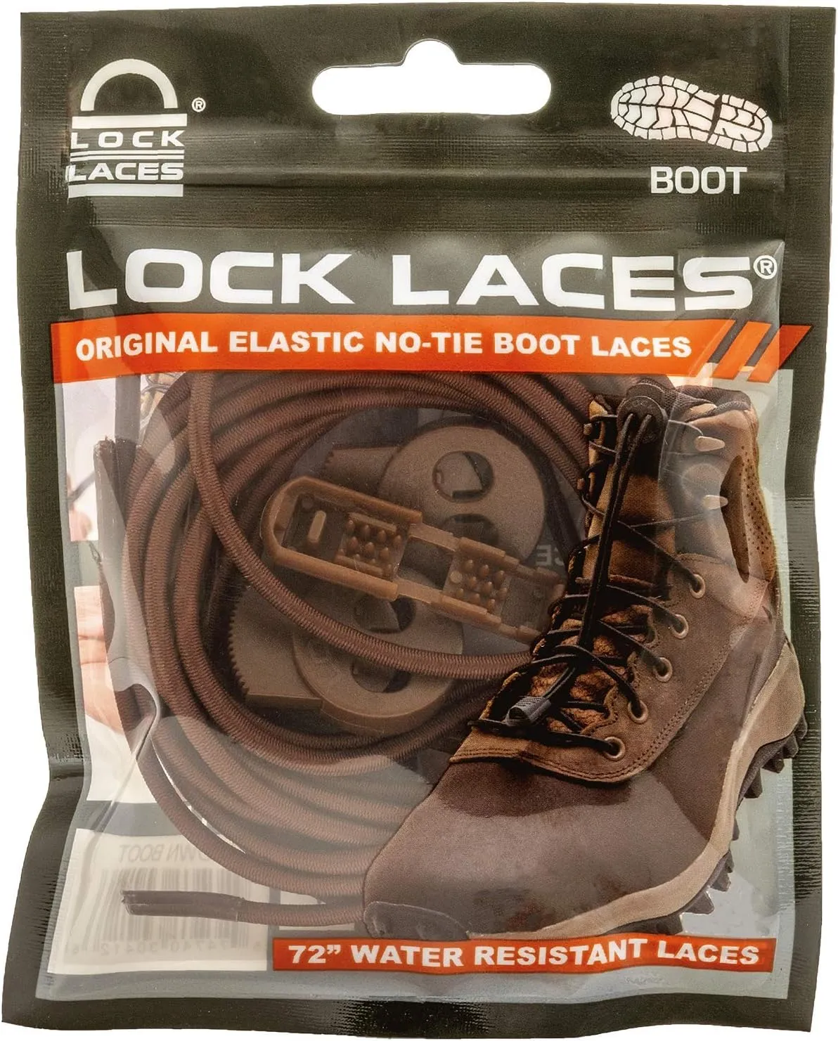 Lock Laces Premium Heavy Duty Elastic No-Tie Laces for Boots and Shoes (1 Pair)
