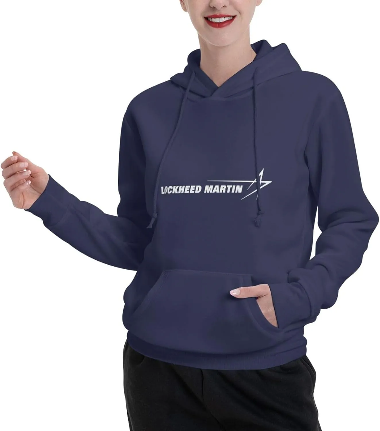 Lockheed Martin Womens Casual Hoodies Pullover Tops Drawstring Long Sleeve Sweatshirts