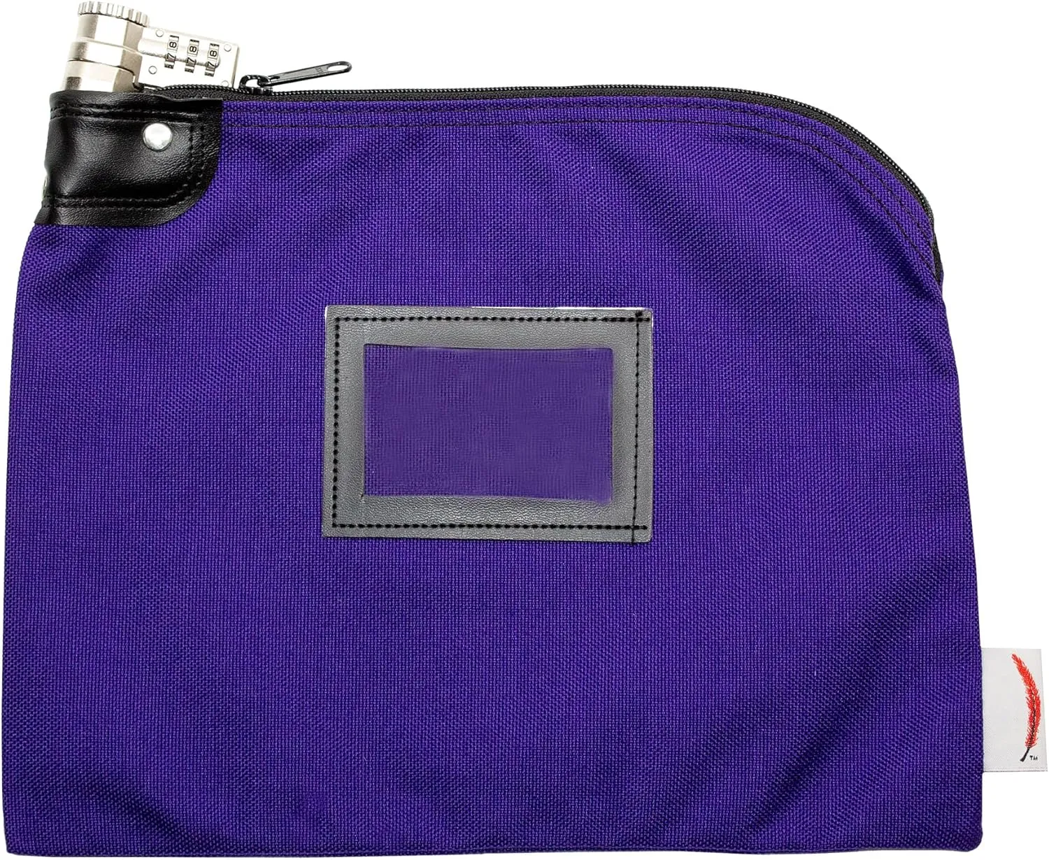 Locking Bank Bag, Water Repellent Denier Nylon, 9 x 12 Inch (Purple)