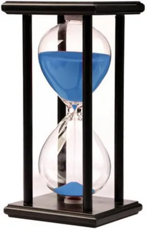 Lodunsyr Sandglass 60 Minutes Timer Hourglass 1 Hour for Ornament Decoration Xmas New Year Birthday Tea Coffee Table Book Shelf School Game Wooden Frame Sand Timer Blue