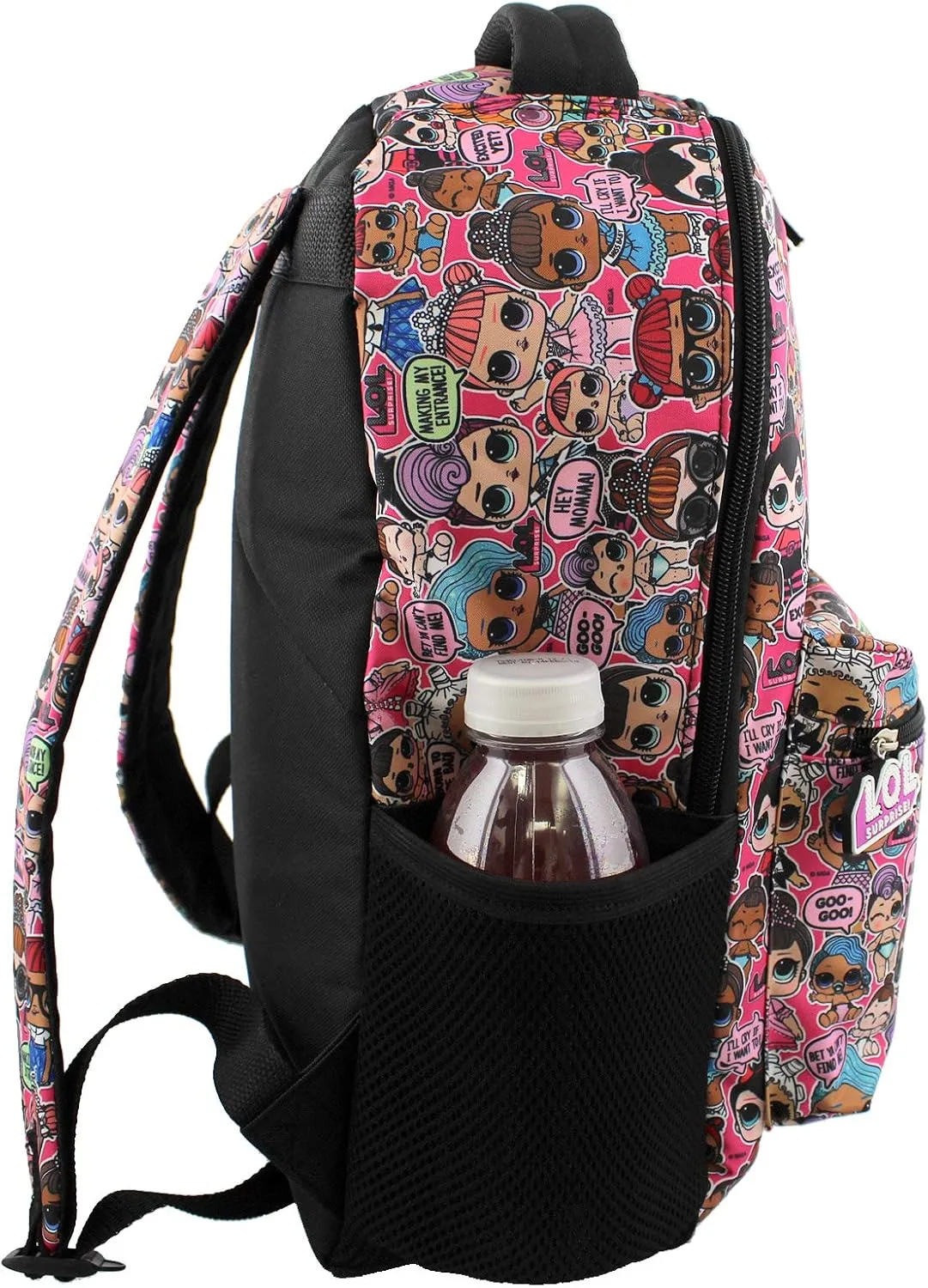 L.O.L. Surprise! Dolls Girls 16" School Backpack (One Size, Black/Pink)