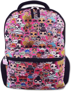L.O.L. Surprise! Dolls Girls 16" School Backpack (One Size, Black/Pink)