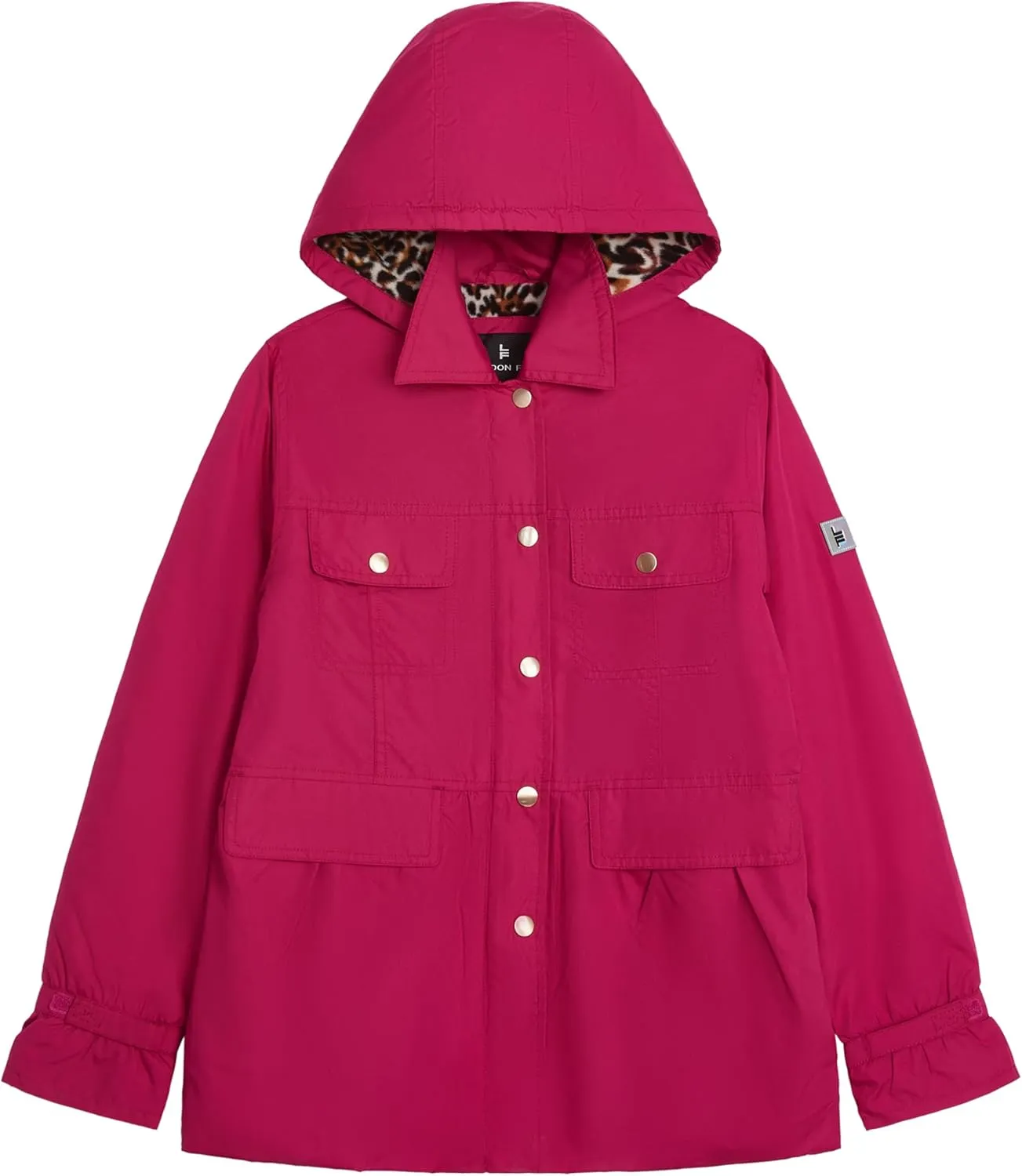 LONDON FOG Baby Girls' Midweight Flounce Hem Utililty Trench with Hood
