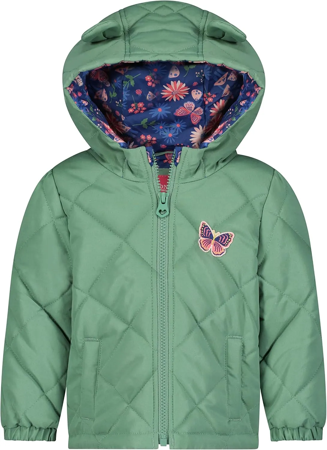 LONDON FOG Baby Girls' Toddler Midweight Hooded Jacket with Ears, Soft Fleece Lined
