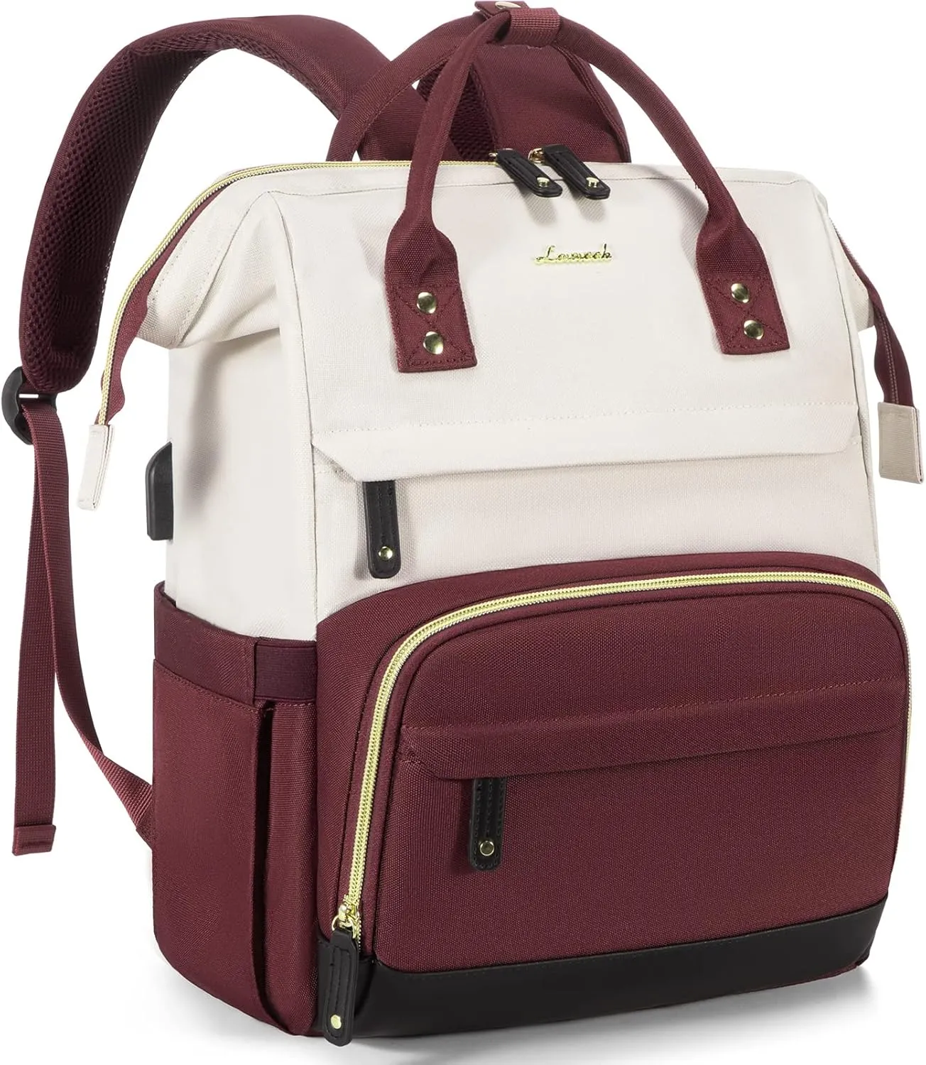 LOVEVOOK Laptop Backpack for Women, 15.6 Inch Work Business Backpacks Purse with USB Port, Large Capacity Nurse Bag College Bookbag for School, Waterproof Casual Daypack for Travel