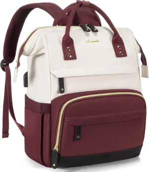 LOVEVOOK Laptop Backpack for Women, 15.6 Inch Work Business Backpacks Purse with USB Port, Large Capacity Nurse Bag College Bookbag for School, Waterproof Casual Daypack for Travel