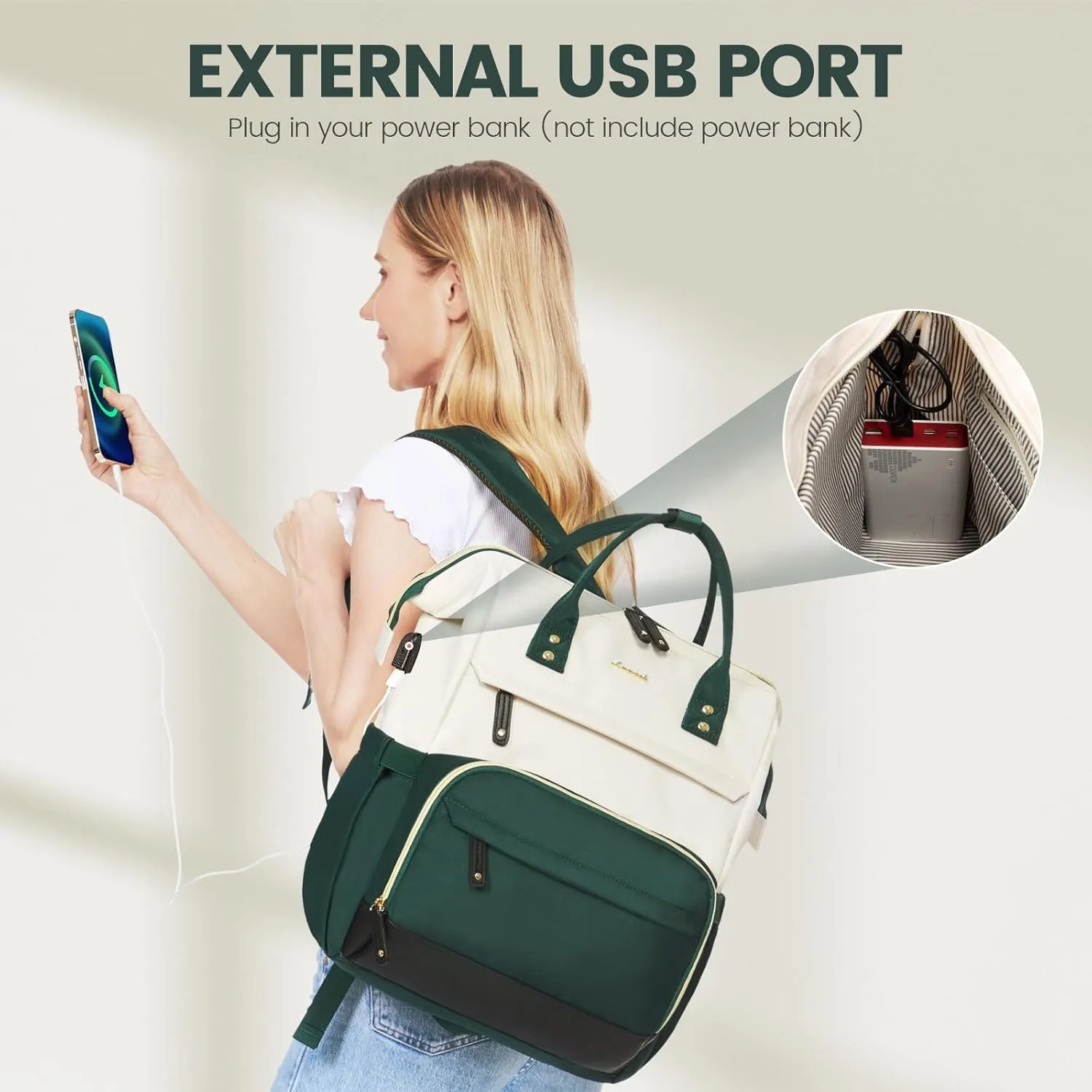LOVEVOOK Laptop Backpack for Women, 17 Inch Work Business Backpacks Purse with USB Port, Large Capacity Nurse Bag College Bookbag for School, Waterproof Casual Daypack for Travel